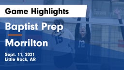 Baptist Prep  vs Morrilton  Game Highlights - Sept. 11, 2021