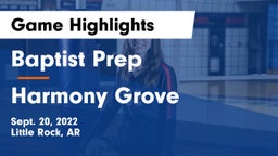 Baptist Prep  vs Harmony Grove  Game Highlights - Sept. 20, 2022