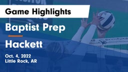 Baptist Prep  vs Hackett  Game Highlights - Oct. 4, 2022