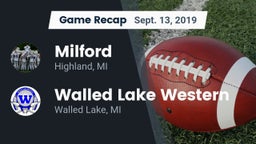 Recap: Milford  vs. Walled Lake Western  2019