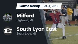 Recap: Milford  vs. South Lyon East  2019