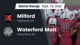 Recap: Milford  vs. Waterford Mott 2020