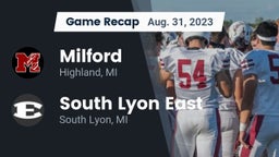 Recap: Milford  vs. South Lyon East  2023