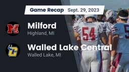 Recap: Milford  vs. Walled Lake Central  2023