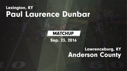 Matchup: Dunbar vs. Anderson County  2016