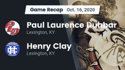 Recap: Paul Laurence Dunbar  vs. Henry Clay  2020