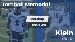 Matchup: Tomball Memorial vs. Klein  2018