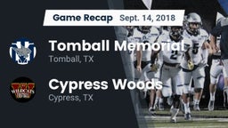 Recap: Tomball Memorial vs. Cypress Woods  2018
