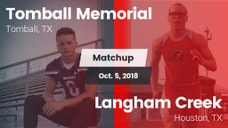 Matchup: Tomball Memorial vs. Langham Creek  2018