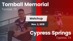 Matchup: Tomball Memorial vs. Cypress Springs  2018