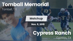 Matchup: Tomball Memorial vs. Cypress Ranch  2018