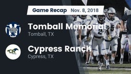 Recap: Tomball Memorial vs. Cypress Ranch  2018