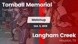 Matchup: Tomball Memorial vs. Langham Creek  2019
