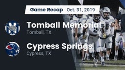Recap: Tomball Memorial vs. Cypress Springs  2019