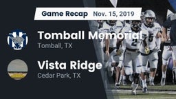 Recap: Tomball Memorial vs. Vista Ridge  2019