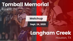 Matchup: Tomball Memorial vs. Langham Creek  2020