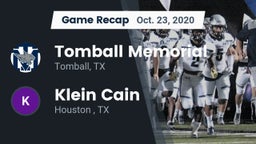 Recap: Tomball Memorial  vs. Klein Cain  2020