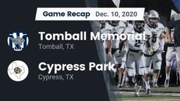 Recap: Tomball Memorial  vs. Cypress Park   2020