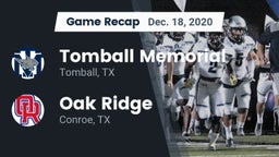 Recap: Tomball Memorial  vs. Oak Ridge  2020