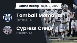 Recap: Tomball Memorial  vs. Cypress Creek  2022