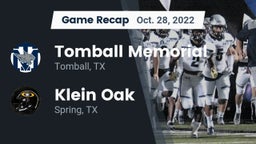 Recap: Tomball Memorial  vs. Klein Oak  2022