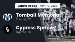 Recap: Tomball Memorial  vs. Cypress Springs  2023