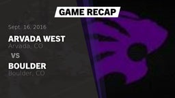 Recap: Arvada West  vs. Boulder  2016