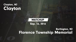 Matchup: Clayton  vs. Florence Township Memorial  2016