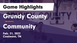 Grundy County  vs Community  Game Highlights - Feb. 21, 2022