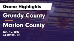 Grundy County  vs Marion County  Game Highlights - Jan. 15, 2022