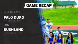 Recap: Palo Duro  vs. Bushland  2016