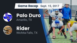 Recap: Palo Duro  vs. Rider  2017