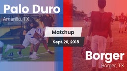 Matchup: Palo Duro High vs. Borger  2018