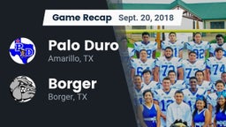 Recap: Palo Duro  vs. Borger  2018