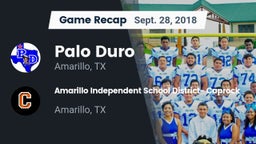 Recap: Palo Duro  vs. Amarillo Independent School District- Caprock  2018