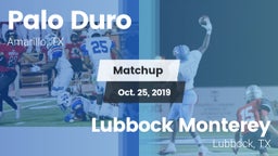 Matchup: Palo Duro High vs. Lubbock Monterey  2019