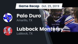 Recap: Palo Duro  vs. Lubbock Monterey  2019