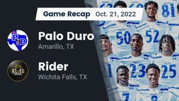 Recap: Palo Duro  vs. Rider  2022
