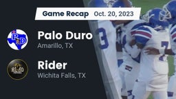 Recap: Palo Duro  vs. Rider  2023