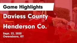 Daviess County  vs Henderson Co.  Game Highlights - Sept. 22, 2020