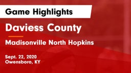 Daviess County  vs Madisonville North Hopkins Game Highlights - Sept. 22, 2020