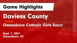 Daviess County  vs Owensboro Catholic Girls Soccr Game Highlights - Sept. 7, 2021