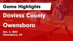 Daviess County  vs Owensboro  Game Highlights - Oct. 3, 2022