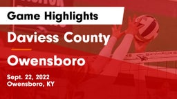 Daviess County  vs Owensboro  Game Highlights - Sept. 22, 2022