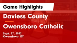 Daviess County  vs Owensboro Catholic  Game Highlights - Sept. 27, 2022
