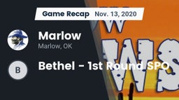Recap: Marlow  vs. Bethel  - 1st Round SPO 2020