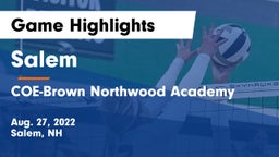 Salem  vs COE-Brown Northwood Academy Game Highlights - Aug. 27, 2022