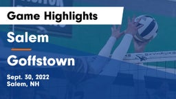 Salem  vs Goffstown  Game Highlights - Sept. 30, 2022