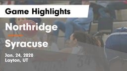 Northridge  vs Syracuse  Game Highlights - Jan. 24, 2020