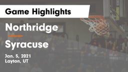Northridge  vs Syracuse  Game Highlights - Jan. 5, 2021